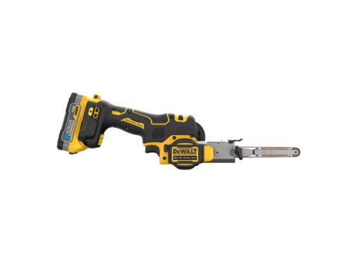 DEWALT Akkus szalagcsiszoló 18 V (2 x 1,7 Ah PowerStack akku + töltő + TSTAK)