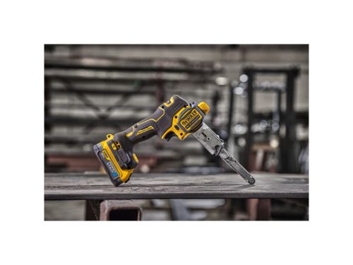 DEWALT Akkus szalagcsiszoló 18 V (2 x 1,7 Ah PowerStack akku + töltő + TSTAK)