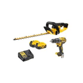   DEWALT Akkus sövényvágó + DCD791 fúrócsavarozó (2 x 5,0 Ah akku + töltő)