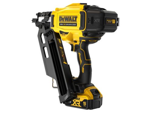 DEWALT Akkus szerkezetépítő szögbelövő 34° 18 V (2 x 5,0 Ah akku + töltő) kofferben