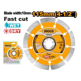 INGCO Gyémánt vágókorong 115 x 10 x 22,2 mm szegmentált