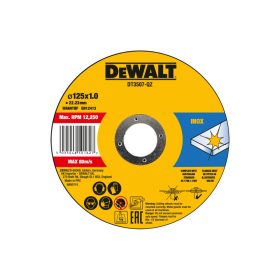   DEWALT Vágókorong fémre 125 x 1,0 x 22,2 mm inox WA60TBF fémdobozban (10 db)