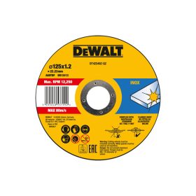 DEWALT Vágókorong fémre 125 x 1,2 x 22,2 mm inox A60TBF