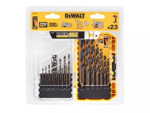 DEWALT Black & Gold Csigafúró készlet 23 részes (1,0 - 12,0 mm)