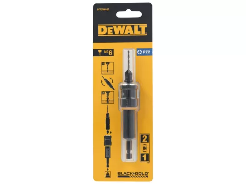 DEWALT Süllyesztőfúró + 6 mm előfúró + PZ2 x 25 mm bithegy