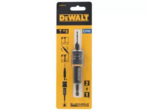 DEWALT Süllyesztőfúró + 8 mm előfúró + PZ2 x 25 mm bithegy