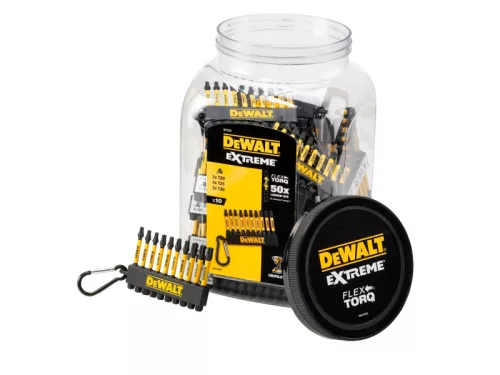 DEWALT Torx bithegy klt. karabínerrel 10 részes 1/4" Hex (T20x3, T25x4, T30x3 / 57 mm) FLEXTORQ