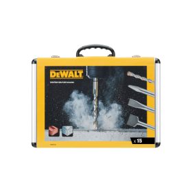   DEWALT Kőzetfúró és vésőszár készlet 15 részes kofferban SDS-Plus