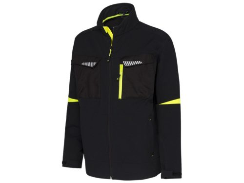 FLEXIMOVE 4-irányban elasztikus kabát fekete XL-es 250g/m2