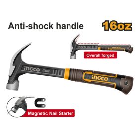 INGCO Kovácsolt ácskalapács 450 g könnyített mágneses