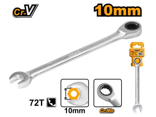 INGCO Racsnis csillag-villáskulcs 10 mm / 159 mm CrV