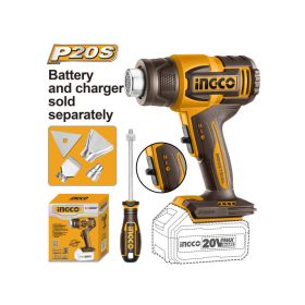   INGCO Akkus hőlégfúvó 550°C 20 V (akku és töltő nélkül)