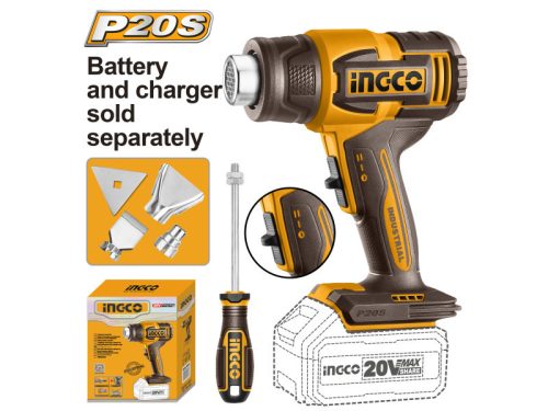 INGCO Akkus hőlégfúvó 550°C 20 V (akku és töltő nélkül)