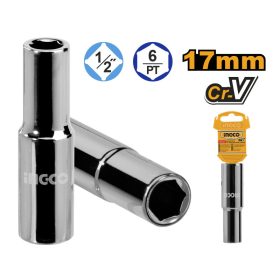 INGCO Hosszú dugókulcs 1/2" 17 mm CrV