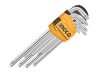 INGCO Hosszú torx kulcs készlet 9 részes T10-T50 S2