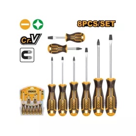 INGCO Csavarhúzó készlet 8 részes mágneses CrV
