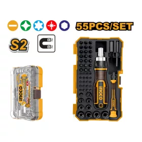   INGCO Racsnis és precíziós csavarhúzó készlet 55 részes