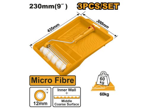 INGCO Mikroszálas festőhenger szett 3 részes 230 x 12 x 6 mm