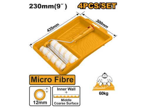INGCO Mikroszálas festőhenger szett 4 részes 230 x 12 x 6 mm