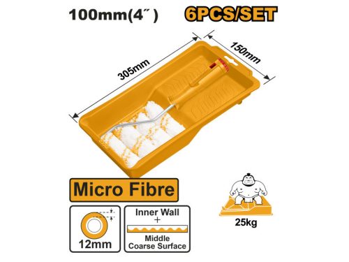 INGCO Mikroszálas festőhenger szett 6 részes 100 x 12 x 6 mm
