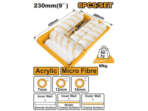 INGCO Festőhenger szett 8 részes 230 x 6 mm