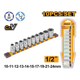 INGCO Dugókulcs készlet 10 részes 1/2" 10-24 mm CrV