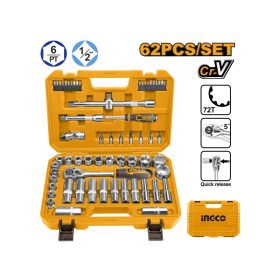 INGCO Dugókulcs készlet 62 részes 1/2" 10-32 mm CrV