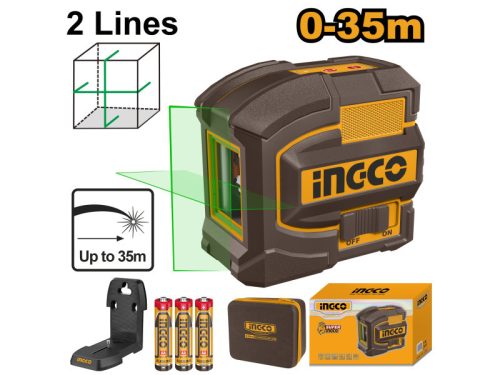INGCO Keresztvonalas lézer 3 x AA zöld