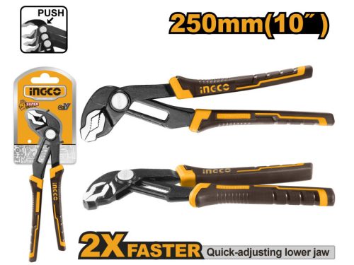 INGCO Vízpumpa fogó 250 mm CrV gyorsgombos