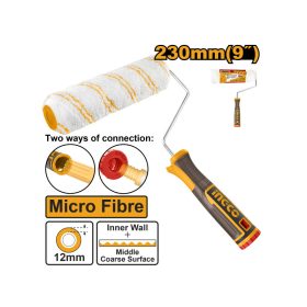   INGCO Mikroszálas festőhenger nyéllel 230 x 12 x 6 mm lágy foganytús
