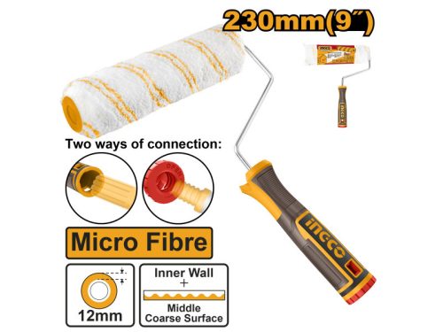 INGCO Mikroszálas festőhenger nyéllel 230 x 12 x 6 mm lágy foganytús