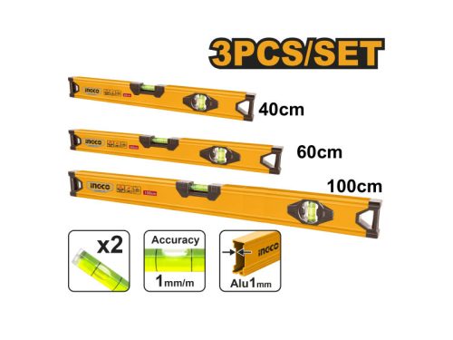 INGCO Vízmérték szett 3 részes 400-600-1000 mm