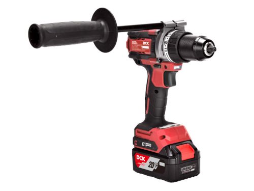 DCK Akkus ütvefúró-csavarozó 160 Nm szénkefe nélküli 20 V (2 x 5,0 Ah akku + töltő)