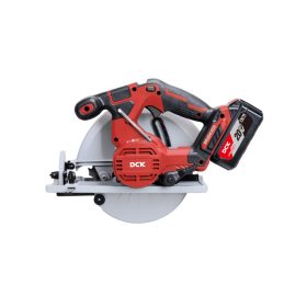   DCK Akkus körfűrész 185 mm szénkefe nélküli 20 V (1 x 4,0 Ah akku + töltő)