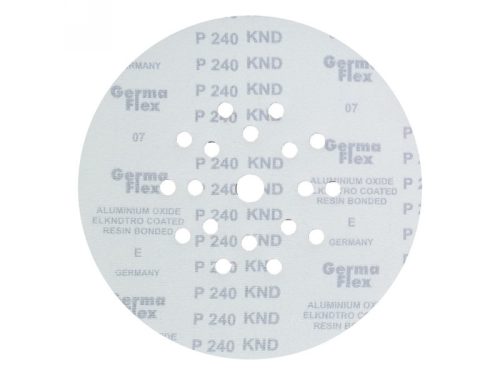 GERMAFLEX Tépőzáras fíbertárcsa 225 mm / P240 18+1 lyukas (5 db)