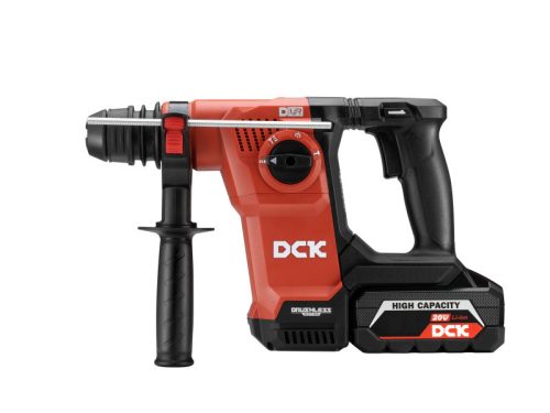 DCK Akkus kombikalapács 2,8 J SDS-Plus szénkefe nélküli 20 V (1 x 6,0 Ah akku + töltő)