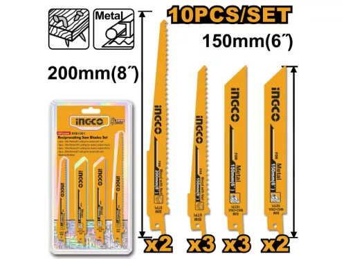 INGCO Szablyafűrészlap készlet (10 db)
