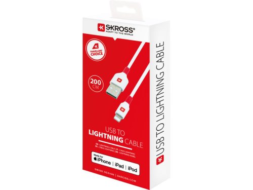 SKROSS USB töltő és adat kábel 2 m (lightning)
