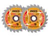 INGCO Fűrésztárcsa fához 185 x 20 x 1,0 mm / 24T (2 db)