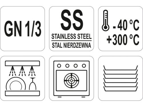 YATO GASTRO Inox betét fedő GN 1/3