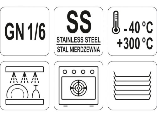 YATO GASTRO Inox betét fedő GN 1/6