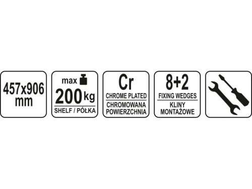 YATO GASTRO Aluplast polc 457 x 906 mm