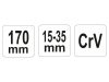 YATO Állítható csapos körmös kulcs 15-35 mm / 170 mm CrV