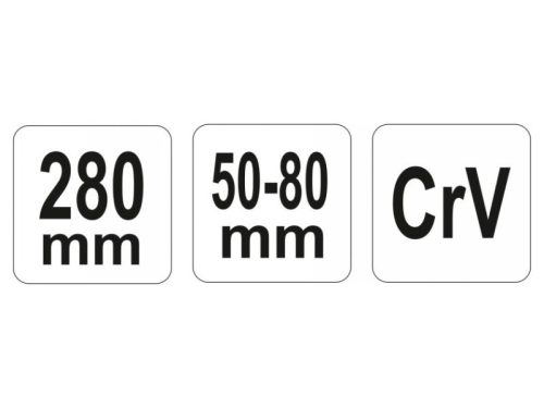 YATO Állítható csapos körmös kulcs 50-80 mm / 280 mm CrV