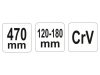 YATO Állítható csapos körmös kulcs 120-180 mm / 470 mm CrV