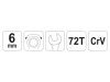 YATO Racsnis csillag-villáskulcs 6 mm / 120 mm 72T CrV