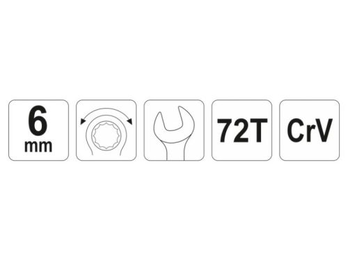 YATO Racsnis csillag-villáskulcs 6 mm / 120 mm 72T CrV