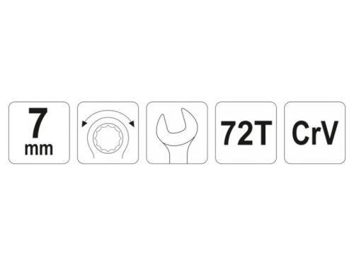 YATO Racsnis csillag-villáskulcs 7 mm / 130 mm 72T CrV