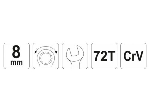 YATO Racsnis csillag-villáskulcs 8 mm / 141 mm 72T CrV