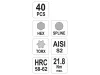 YATO Torx és imbusz bit készlet 40 részes (1/2"-3/8" H4-H12, M5-M12, T20-T55)